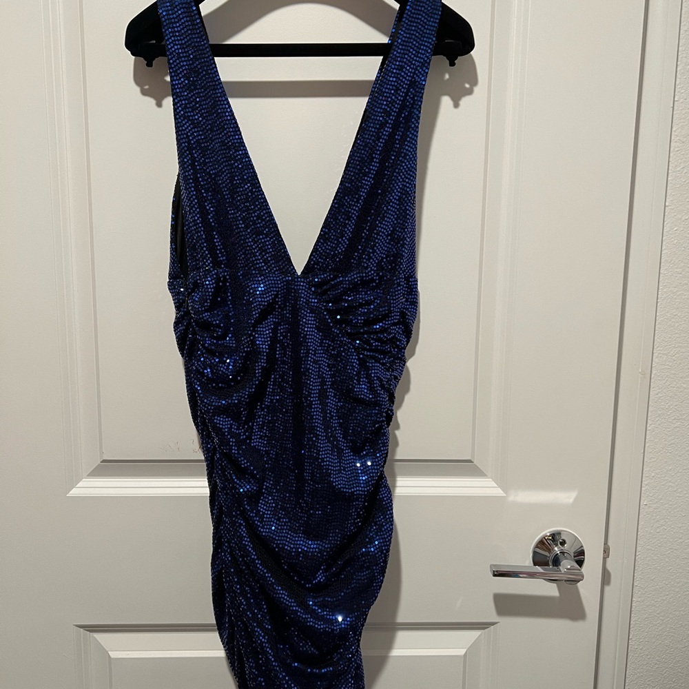 Alexandre Vauthier Stunning Blue Sequin Dress